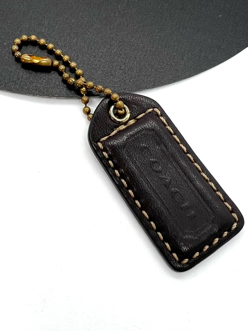 Authentic Vintage Coach Leather Replacement Hangtag Mahogany Bag Charm
